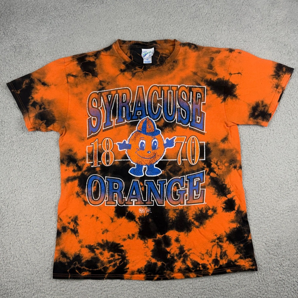 Syracuse Orange Shirt Mens Large Orange Tie Dye Vintage Tubular 47 Brand NCAA